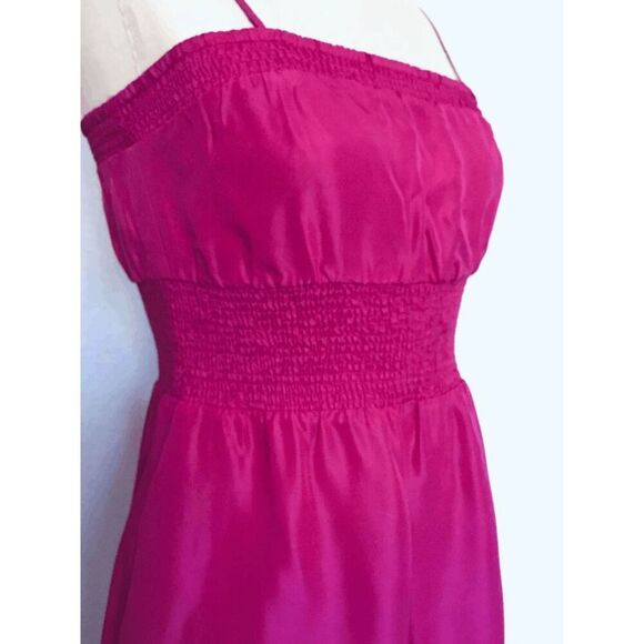 Anthropologie Women’s 4 Maeve Removable Strap Strapless Smocked Silk Dress - Picture 6 of 11